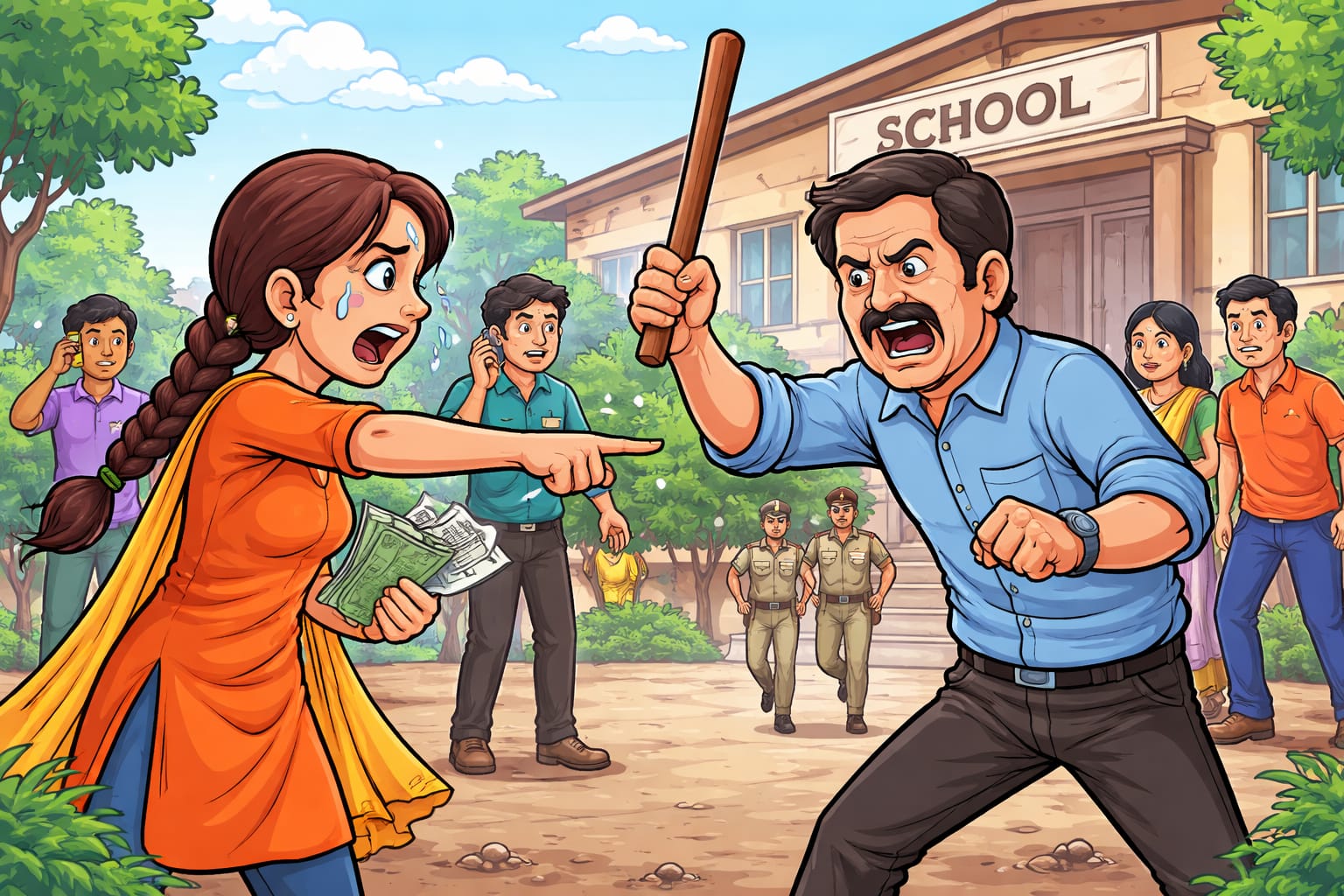 नौकरी के नाम पर ठगी: पैसे मांगने पहुंची युवती, स्कूल में हुआ हाईवोल्टेज ड्रामा