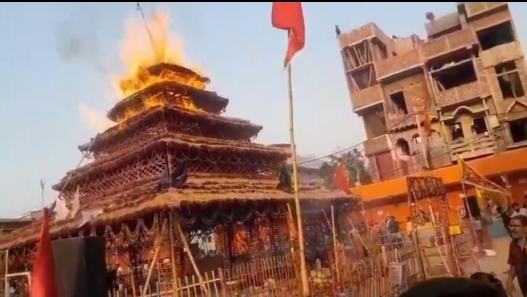 भागलपुर ब्रेकिंग: चंडी महायज्ञ पंडाल में लगी भीषण आग, पूरा मंडप जलकर राख