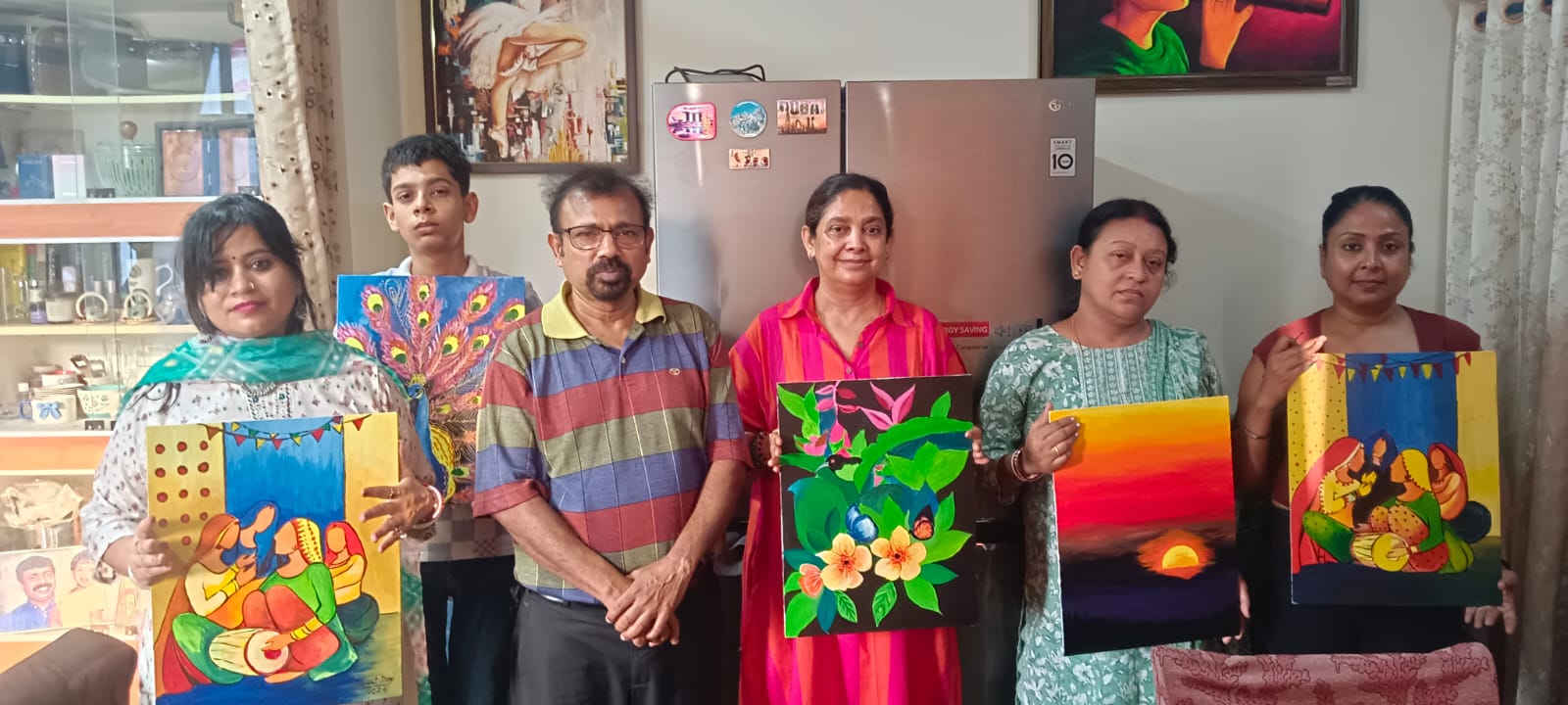 हॉबी सेंटर के चतुर्थ एकदिवसीय कैनवस पेंटिंग वर्कशॉप में कलाकारों ने दिखाई शानदार प्रतिभा