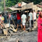 बोकारो सेक्टर-6 डेली मार्केट में भीषण आग, सात दुकानें जलकर राख