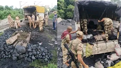 पाण्डेयडीह में CISF की कार्रवाई, करीब 8 टन अवैध कोयला जब्त
