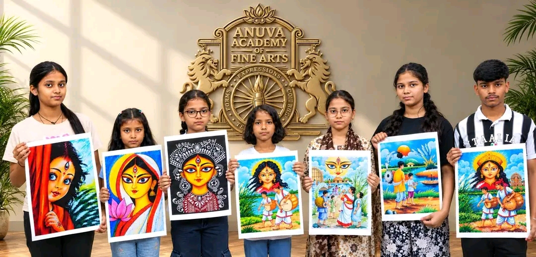 धनबाद में ‘शरोदिया आगोमोनी’ कला शिविर का आयोजन, बच्चों ने बनाई मां दुर्गा की आकर्षक पेंटिंग