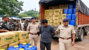 रांची के चान्हो में चोरी के खाद्य तेल से लदा ट्रक बरामद, एक युवक हिरासत में