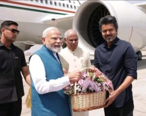 चेन्नई एयरपोर्ट पर CM विजय ने किया PM मोदी का स्वागत, ₹13,000 करोड़ की परियोजनाओं की सौगात