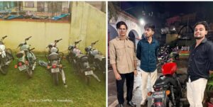 कतरास में पुलिस की कार्रवाई, तेज आवाज वाली मॉडिफाइड बुलेट के साथ 9 युवक पकड़े गए, 5 बाइक जब्त